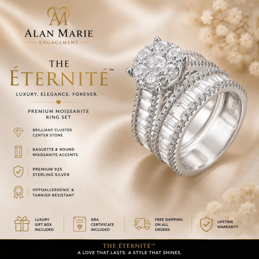 he Éternité™ Premium Moissanite Bridal Ring Set
