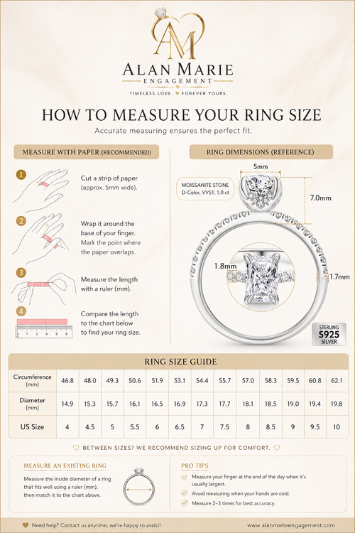 Radiant Emerald-Cut Moissanite Engagement Ring