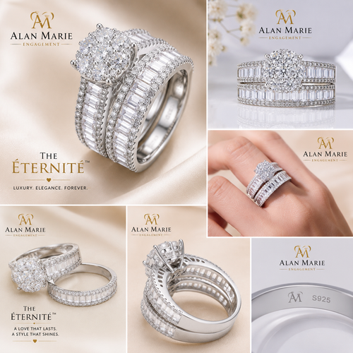 he Éternité™ Premium Moissanite Bridal Ring Set