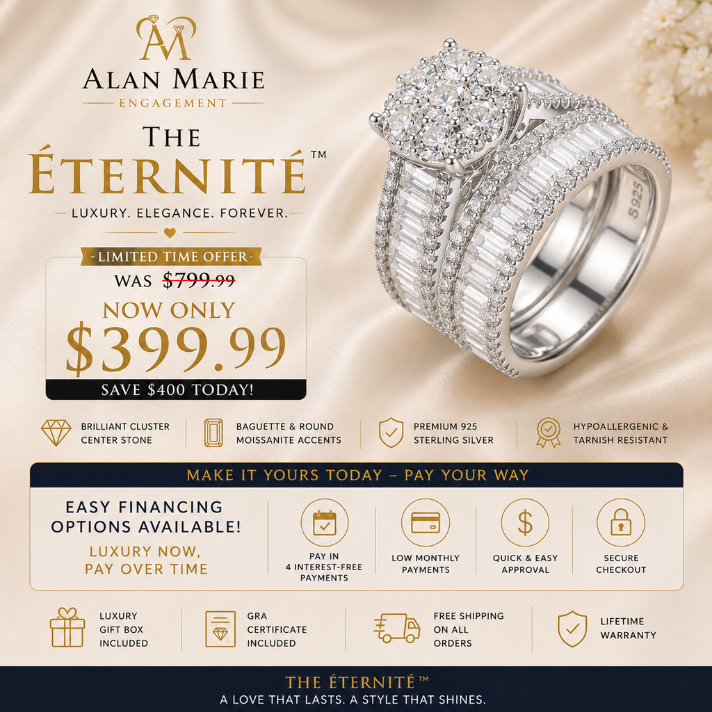 he Éternité™ Premium Moissanite Bridal Ring Set